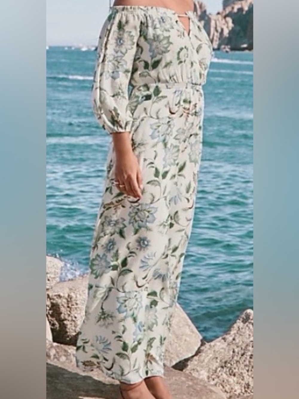 NWOT Loft Floral Off The Shoulder Maxi Dress Size 18